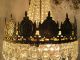 Antique Vnt French Basket Style Crystal Mosque Chandelier Lamp 1940 ' S Chandeliers, Fixtures, Sconces photo 3