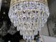 Antique Vnt French Basket Style Crystal Mosque Chandelier Lamp 1940 ' S Chandeliers, Fixtures, Sconces photo 7