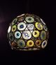 1960 ' S Artisan Outsider Art Stained Glass Disk Chandelier Pendant Light Mid-Century Modernism photo 2