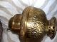 Oversized Antique Brass Electrified Oil Or Kerosene Lamp 