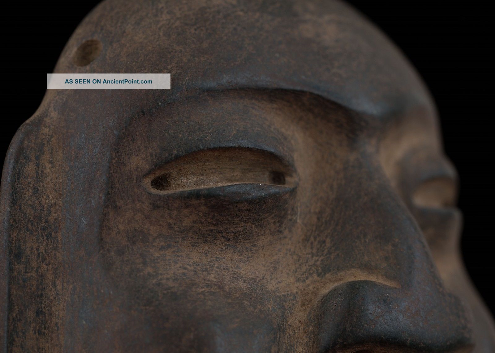 6 Inch High Serpentine Stone Olmec Mask - Antique Pre Columbian Statue - Olmec Maya The Americas photo