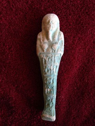 500 Bc Ancient Egyptian Artifact Faience Ushabti Figure Authentic photo