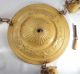 Antique Hanging Brass Chandelier Vtg Light Fixture 3 Chain Pan Art Deco Shade Chandeliers, Fixtures, Sconces photo 7