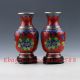 Chinese Handwork Paint Cloisonne Peony A Vase Xz136 Vases photo 1