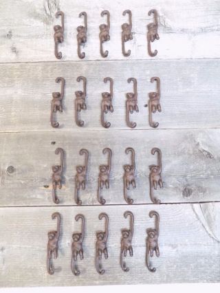 20 Small Cast Iron Monkey Plant Hooks Garden Hooks Hook Rack Hanger Home Decor photo