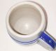 Antique B&d Salt Glaze Stoneware Stein Mug Cobalt Blue On Gray W/ Beaded Rings Mugs & Tankards photo 2