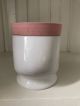 Vintage Ponds Cream Jar Milk Glass White With Pink Lid Urn Shaped Jar Jars photo 1