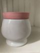 Vintage Ponds Cream Jar Milk Glass White With Pink Lid Urn Shaped Jar Jars photo 2