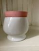 Vintage Ponds Cream Jar Milk Glass White With Pink Lid Urn Shaped Jar Jars photo 3