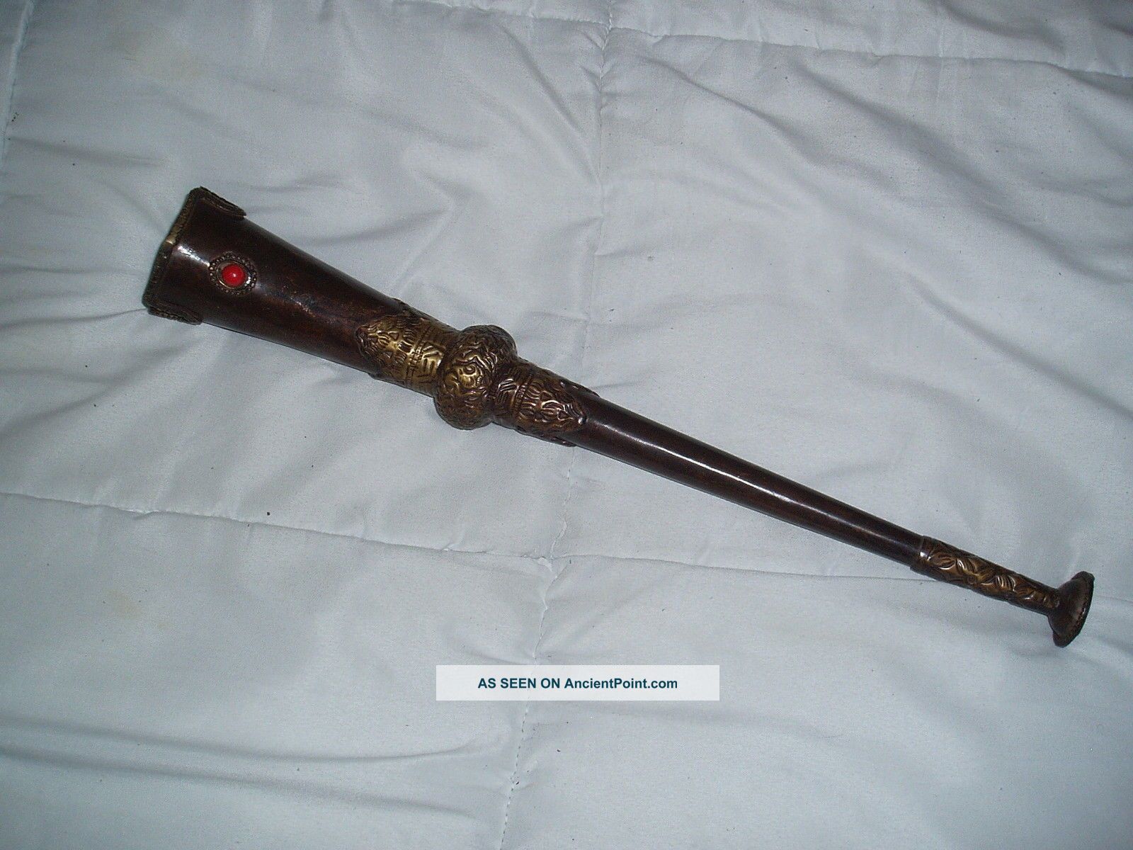 Antique Tibetan Mountain Call To Prayer Horn Cultural Musical Instrument