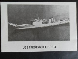 Naval / Us Navy Uss Frederick (lst - 1184) Welcome Aboard 1970 ' S photo