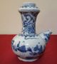 Antique Chinese Ming Blue And White Kendi Vase Ewer Vases photo 3