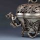Chinese Tibetan Silver Hand - Carved Dragon Incense Burner&lid W Xuande Mark G457 Incense Burners photo 1
