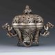 Chinese Tibetan Silver Hand - Carved Dragon Incense Burner&lid W Xuande Mark G457 Incense Burners photo 4