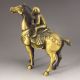 Delicate Chinese Brass Handmade Carved Horse & Monkey Statue Horses photo 2