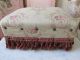 The Best Old Vintage French Stool Gorgeous Fabric Pink Roses Fringe Unknown photo 4