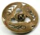 Antique Pierced Brass Button 3 Paisleys W/ Flower & Cut Steel Accents 1 & 1/16 Buttons photo 1