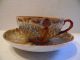 Vintage Hand Painted Asian Tea Cup & Saucer Boat Dragon Lanterns Cups & Saucers photo 1