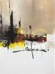 36x24 Vintage Signed Abstract Cityscape Oil Painting Mid Century Modern Mid-Century Modernism photo 10