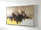 36x24 Vintage Signed Abstract Cityscape Oil Painting Mid Century Modern Mid-Century Modernism photo 2