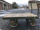 Antique Industrial Rolling Factory Cart W/cast Iron Wheels,  Iron - Edged Wood Top Other Mercantile Antiques photo 2