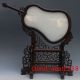 Chinese Fan - Shaped Wood Inlay Afghanistan Jade Carved Ginseng & Ruyi Screen Other Chinese Antiques photo 4