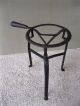 Antique Trivet Hearth Kettle Stand W/handle Wrought Iron Tripod 13 - 1/4  X8 - 5/8 