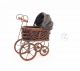 Vintage Doll Baby Carriage Victorian Stroller Wicker Metal Springs Cloth Bonnet Baby Carriages & Buggies photo 7