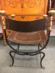 Antique Savonarola Wrought Iron And Leather Chair Circa 1930s 1900-1950 photo 9