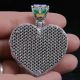 Chinese Exquisite Cloisonne Inlaid Zircon Hand Carved Heart Shape Pendant Necklaces & Pendants photo 3
