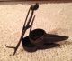 Antique Primitive Wrought Iron Hook And Hanging Betty Lamp Primitives photo 1