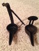 Antique Primitive Wrought Iron Hook And Hanging Betty Lamp Primitives photo 4