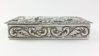 Vintage Spanish Hunting Interest Solid Silver Snuff Box Mid 20thc photo