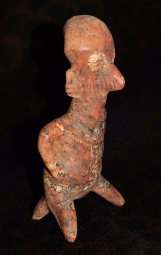 Ancient Pre - Columbian Nayarit Male Polychrome Figure Estate Item 7 1/8 ' H photo