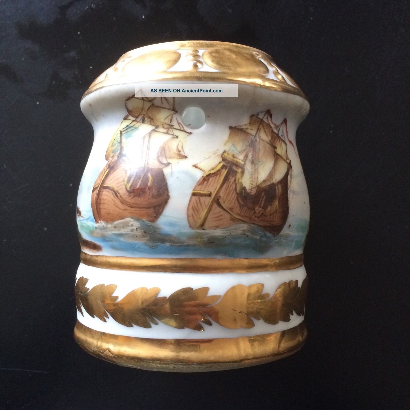 Antique Old Paris French Porcelain Nast Veilleuse Tisaniere Base Chimney Teapots & Tea Sets photo