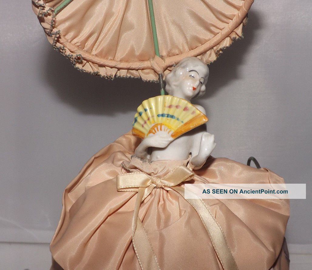Vintage Deco Era Boudoir German Half Doll Bed Lamp Night Light