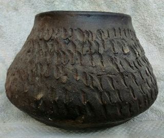 Corrugated Anasazi Pottery Jar Pre - Historic Cook Pot photo