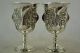 Handwork Miao Silver Carved Pattern Inlay Red Bead Wine Cup Glasses & Cups photo 1
