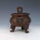 Chinese Purple Bronze Hand Carved Lion Incense Burner X0303 Incense Burners photo 1