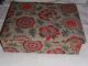 Antique French Box Covered With Antique Floral Textile.  C1930. Baskets & Boxes photo 5