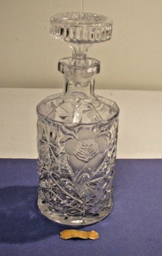 Crystal Glass Bottle Decanter With Stopper Handmade Lead Crystal Made In Italy photo