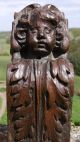 Mid 19thc Oak Carved Cherub With Acanthus Leaf Corbel C.  1850 Other Antique Woodenware photo 1