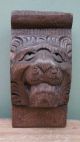 19thc Gothic Oak Carved Lion Head Corbel Other Antique Woodenware photo 1