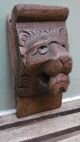 19thc Gothic Oak Carved Lion Head Corbel Other Antique Woodenware photo 6