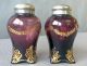 Rare Pair Eapg Jefferson Glass Swag With Brackets Amethyst Salt Shakers 1902 Salt & Pepper Shakers photo 3