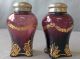 Rare Pair Eapg Jefferson Glass Swag With Brackets Amethyst Salt Shakers 1902 Salt & Pepper Shakers photo 6