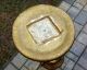 Vintage Hollywood Regency Rennaisance Marble Top Gold Cherub Pedestal Table 27 