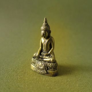 Holy Buddha Sculptures Prosperity Lucky Safety Charm Thai Amulet photo