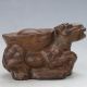 Chinese Collected Chenxiang Wood Hand - Carved Foo Dog Statue B900 Foo Dogs photo 5