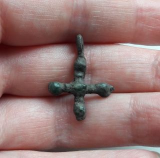 Ancient Bronze Cross Pendant Viking Kievan Rus 6 photo